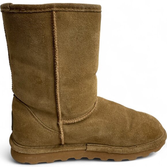Bearpaw Elle Short Suede Leather Brown Shearling Lined Winter Boots Women's 9 - Picture 7 of 14